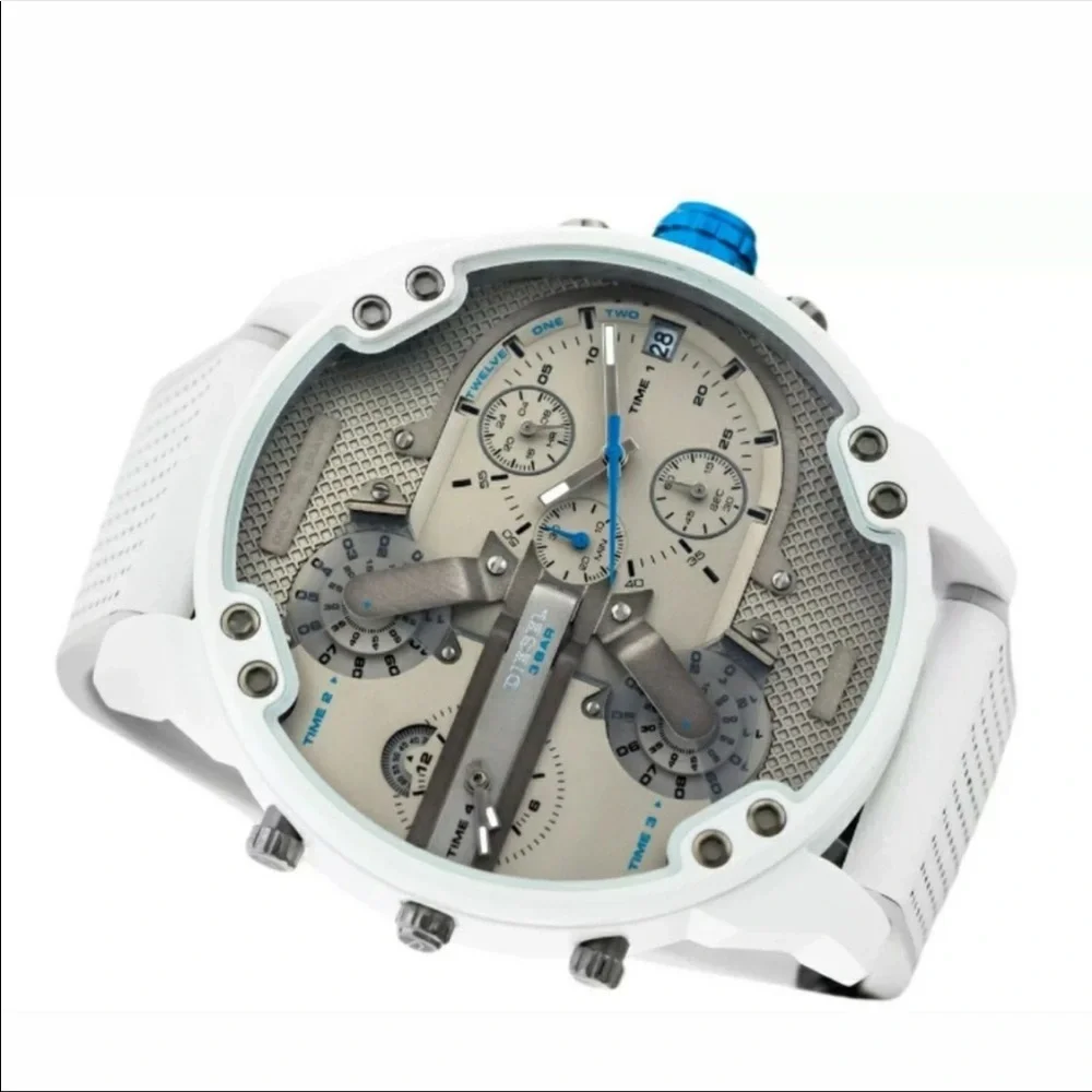 Diesel Men's Mr. Daddy 2.0 Chronograph White and Gray Leather Watch